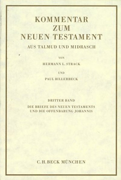 Buchcover: Kommentar zum Neuen Testament aus Talmud und Midrasch Bd. 3